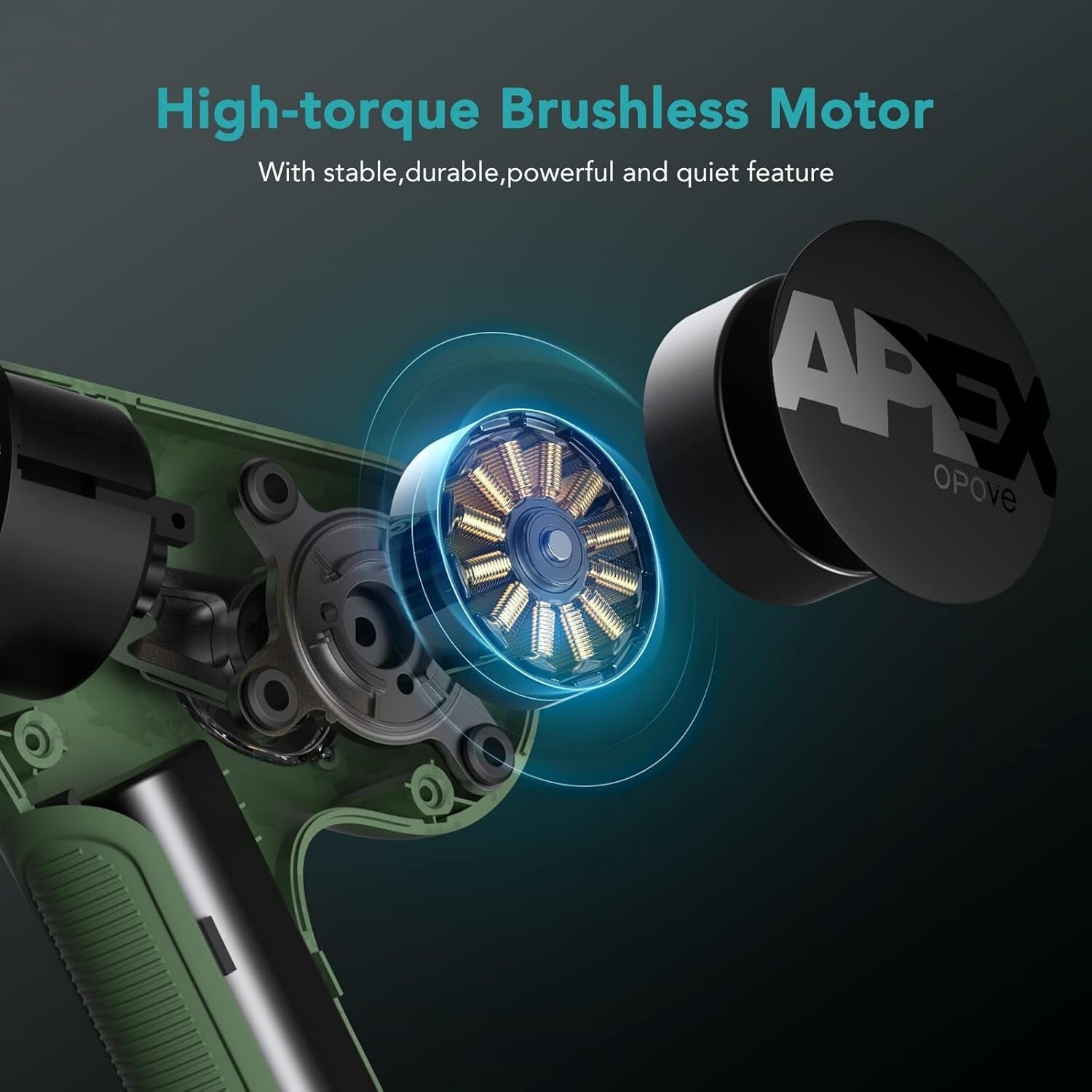 Ergonomic Apex Green Massage Gun: Relaxation & Efficient Muscle Recovery Device