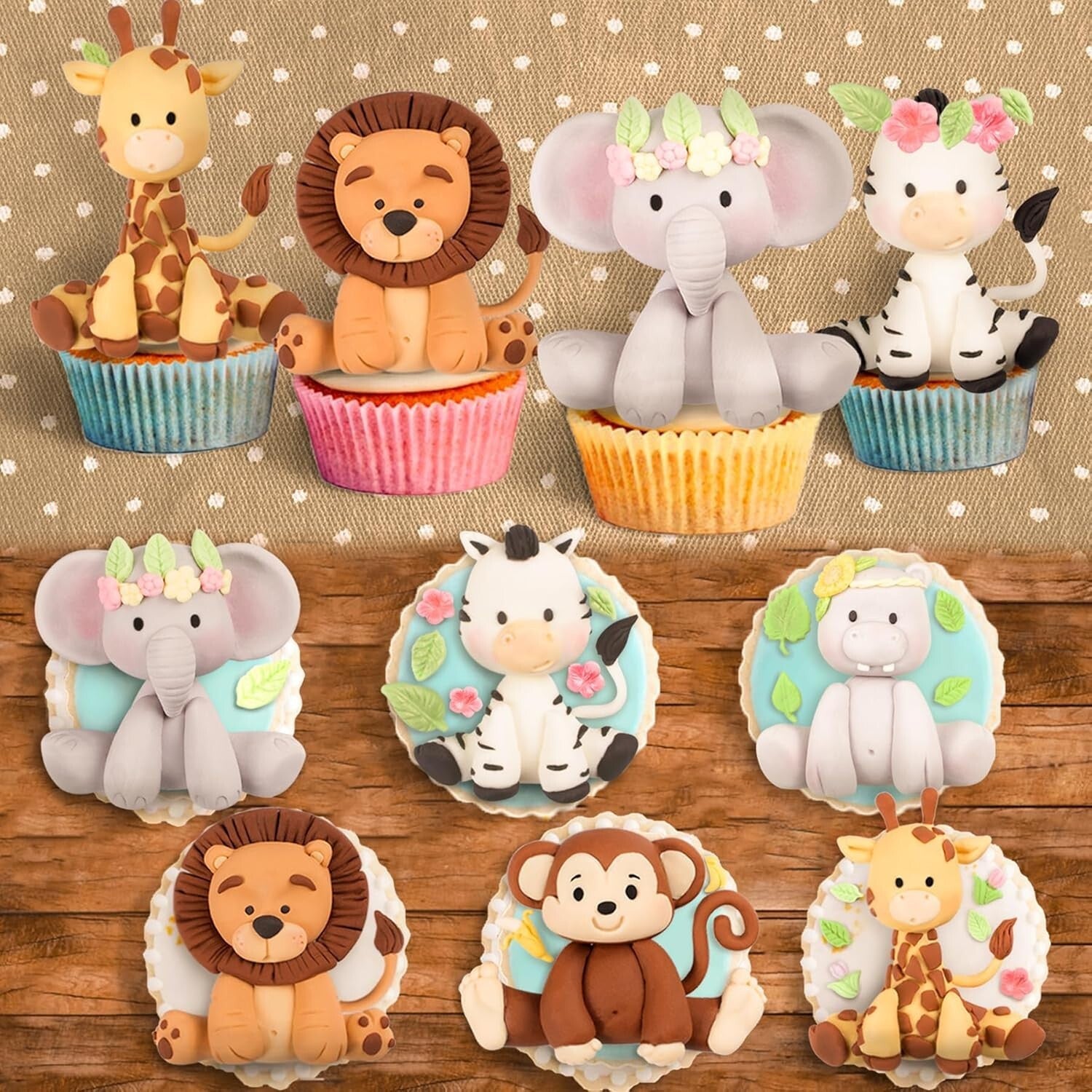 Flexible Jungle Animal Cake Molds, Set of 6 for Kids' Parties & Celebrations