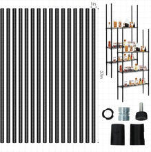 Load image into Gallery viewer, Durable 74 Inch Chrome Shelving Poles with 100 Clips for Versatile Storage