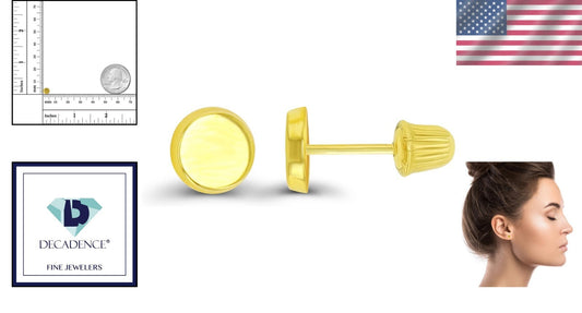 Elegant 14K Yellow Gold Screw Back Stud Earrings - Versatile Shapes & Styles