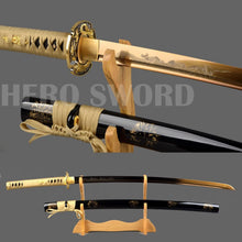 Load image into Gallery viewer, Combat-Ready Gold Dragon Katana - 70cm Length with Beautiful Hardwood Handle
