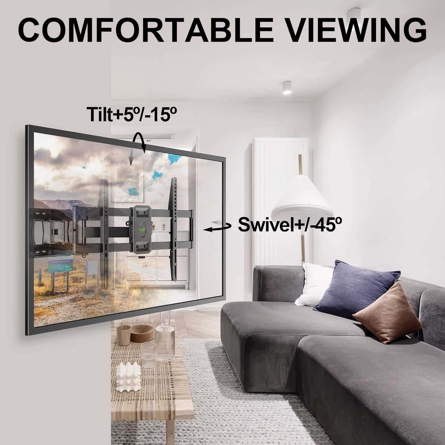 Articulating TV Wall Bracket for 37-86 Inches - Tilt, Swivel, and Easy Setup