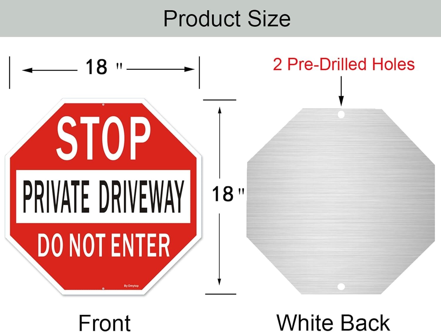 Large 18" Private Driveway Do Not Enter Sign - Durable & Weather Resistant