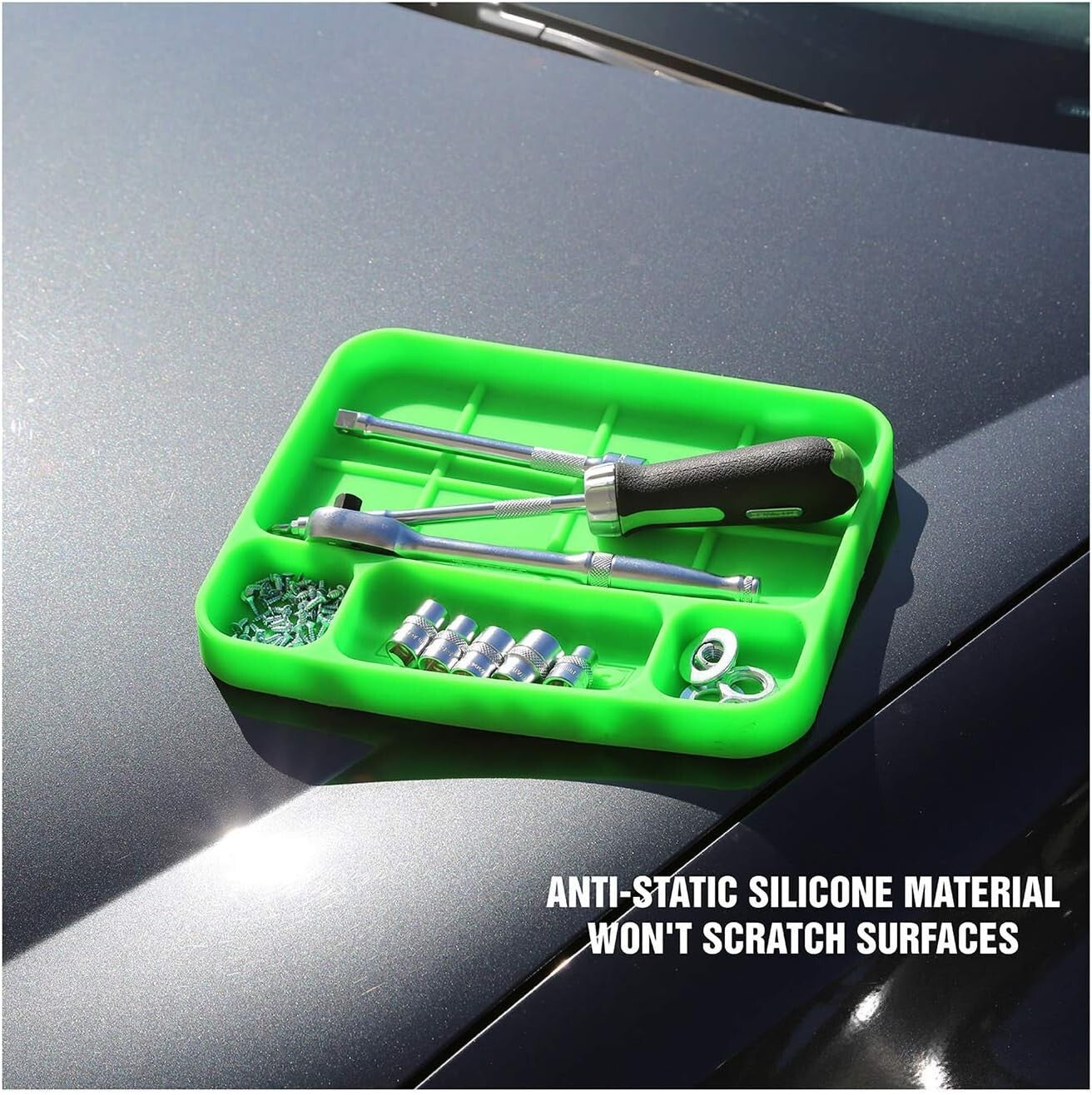 Heat-Resistant Rubber Tool Mats: 3-Piece Rounding Tray Set for Easy Organization