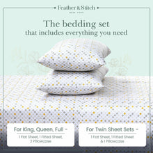 Load image into Gallery viewer, Premium 300 Thread Count Deep Pocket Queen Sheet Set - Breathable Yellow Diamond