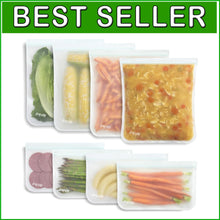 Load image into Gallery viewer, Space-Saving 8-Pack of Gallon and Half-Gallon Food Storage Bags - Resealable