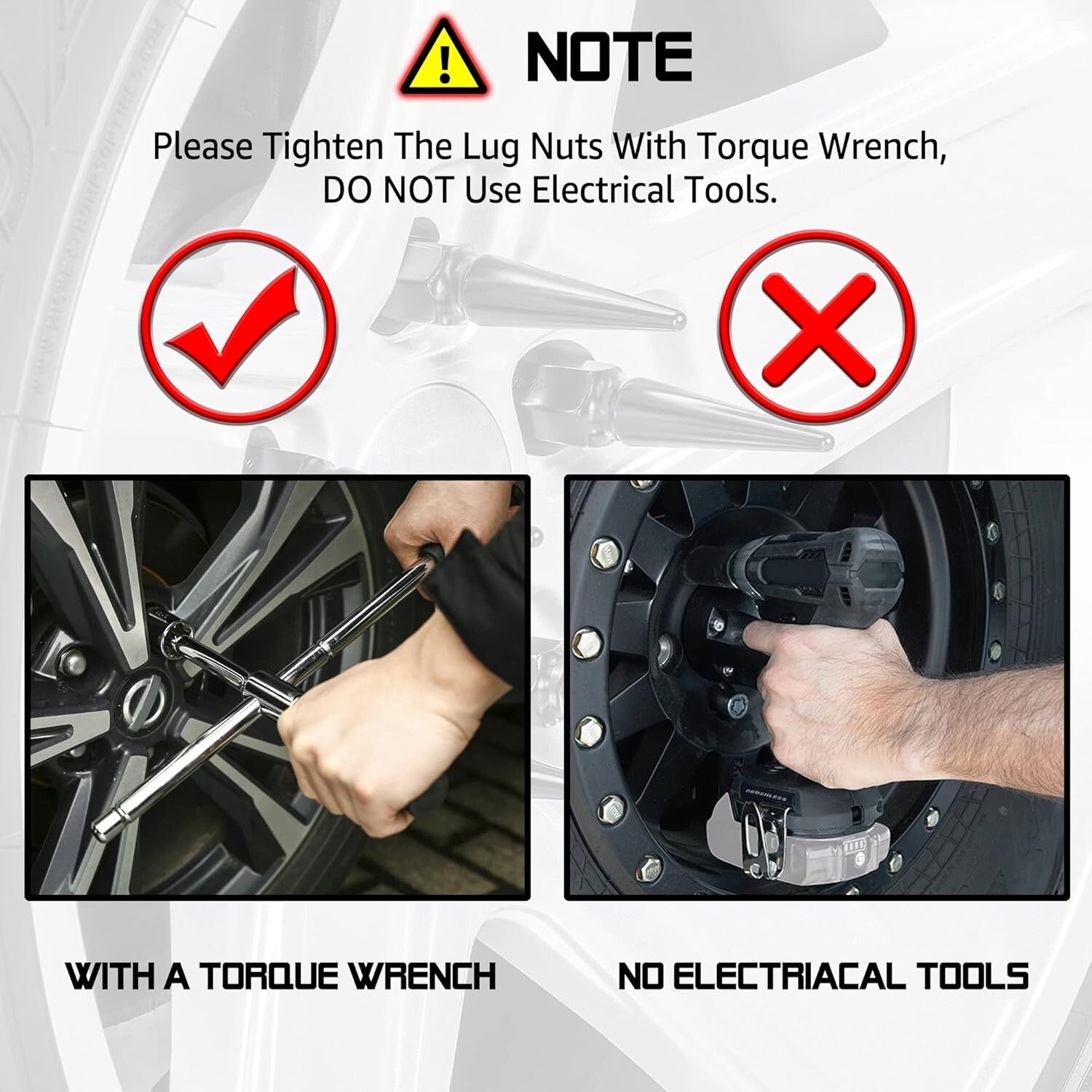 Durable 9/16-18 Spike Wheel Lug Nuts Set, 32pcs for Ram & F-Series Trucks