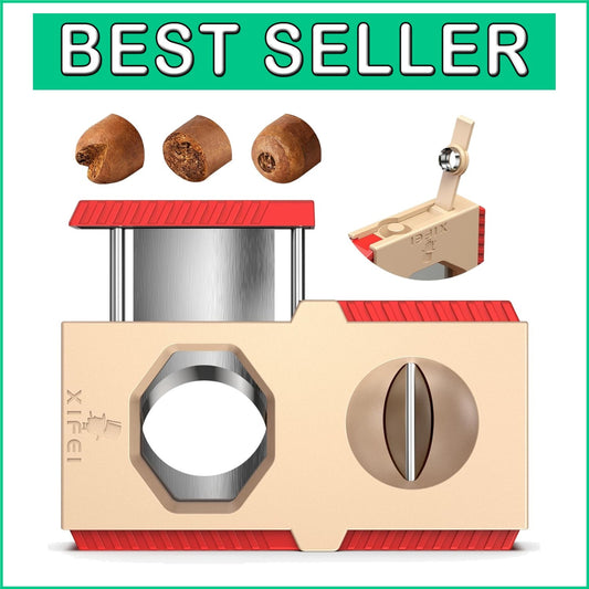 Ergonomic Cigar Cutter & Punch - Precision V-Cut & Straight Cut for Collectors