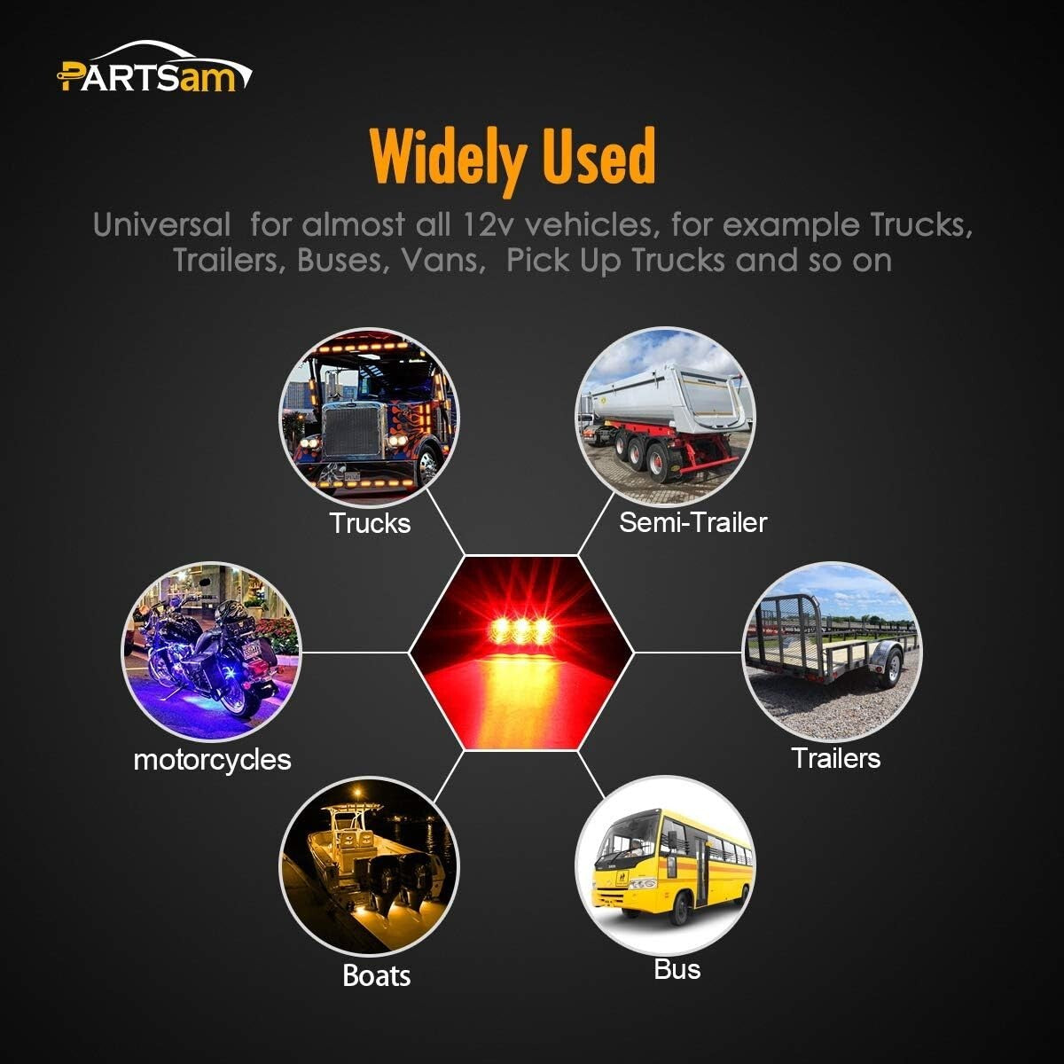 Enhance Safety with 10 Waterproof LED Clearance Lights - 3.9 Inch Red