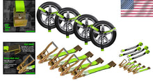 Load image into Gallery viewer, Secure Vehicle Hauling with 4PK 2" x 96" Tie Down Straps - 3300 lbs