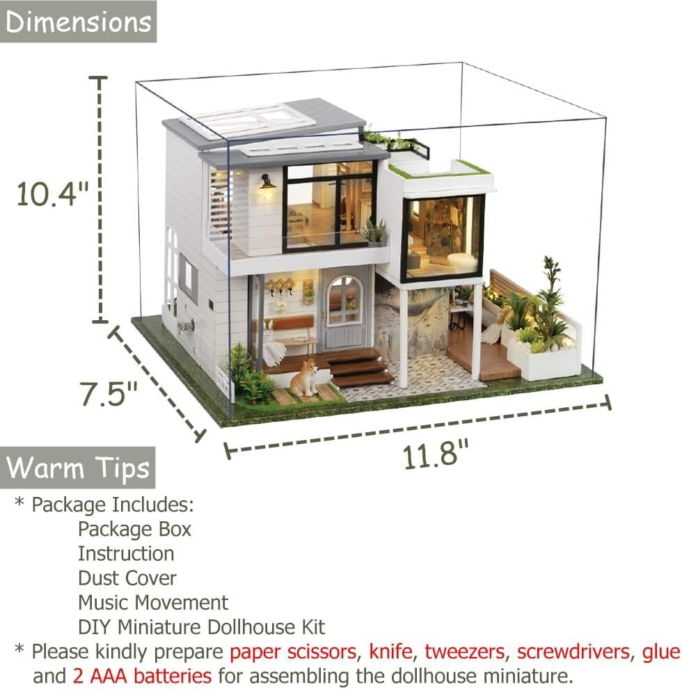 1:24 Scale DIY Dollhouse with Furniture and Music: Magical Crafting Experience