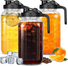 Load image into Gallery viewer, Stylish 64oz Glass Mason Pitcher with Leak-Proof Lid for Iced Beverages