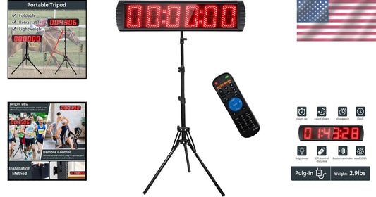 Professional Remote Control LED Race Clock - Essential Timing Tool for Events