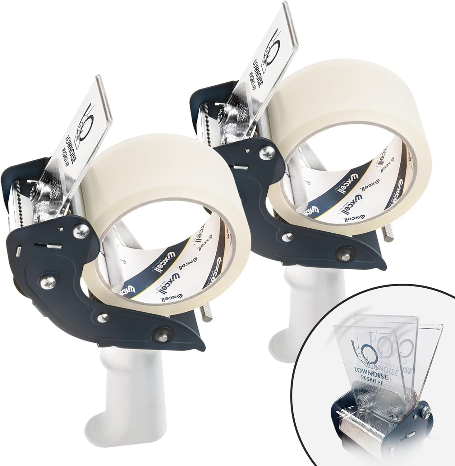Low Noise Packing Tape Dispenser 2-Pack – Ideal for Effortless Box Sealing