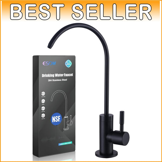 Elegant Matte Black Water Filter Faucet - 360° Swivel, Lead-Free Stainless Steel