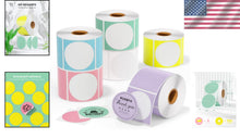 Load image into Gallery viewer, Multi-Purpose 2" Circle Color Thermal Sticker Labels - 4500 Self-Adhesive Rolls