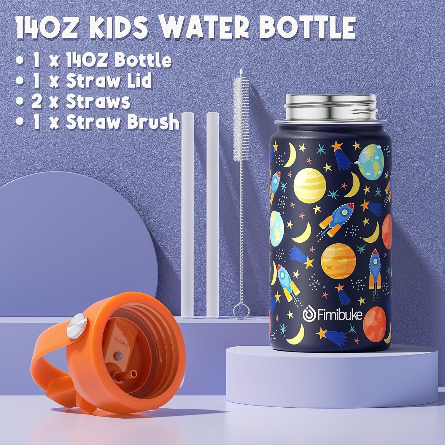 Leak-Proof 4-Compartment Kids Bento Box & Insulated Water Bottle for School Fun