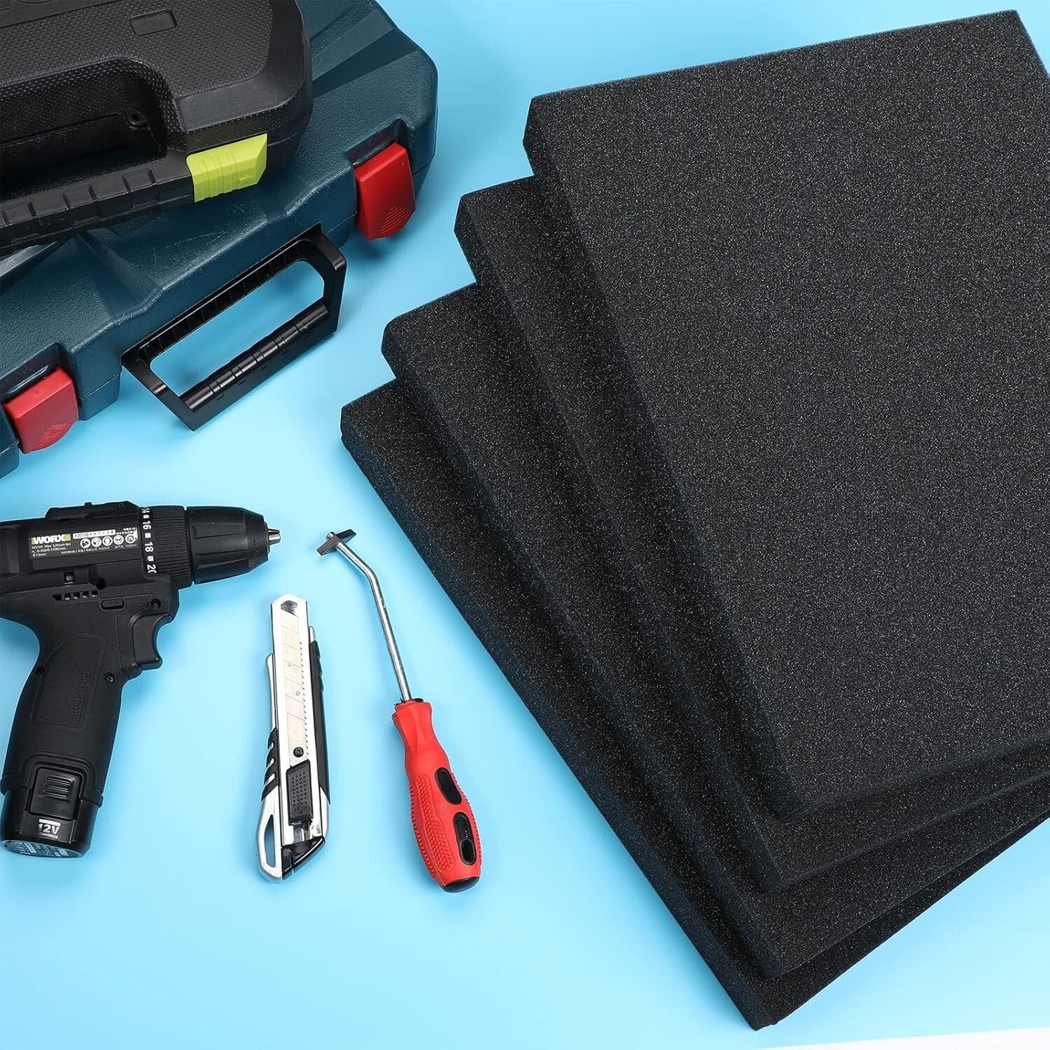 Versatile 4-Piece Polyurethane Foam Insert Set for Camera and Toolbox Protection