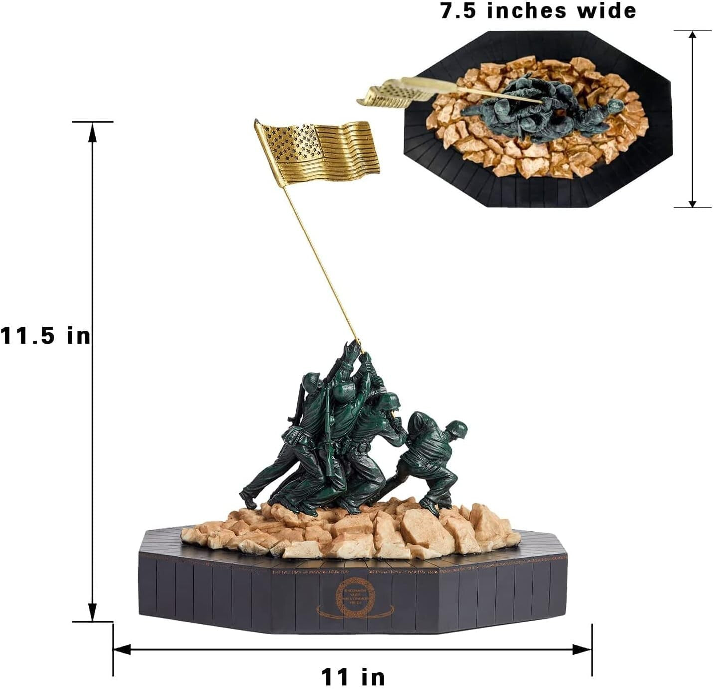 Detailed USMC Iwo Jima Memorial - Unique Antique Resin Sculpture for Home Decor