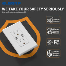 Load image into Gallery viewer, High-Speed Charging USB Outlet - 4.0A Dual Ports with Tamper-Resistant Shutters