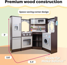 Load image into Gallery viewer, Ultimate Interactive Corner Kitchen Set with Fabric Curtains &amp; Play Phone