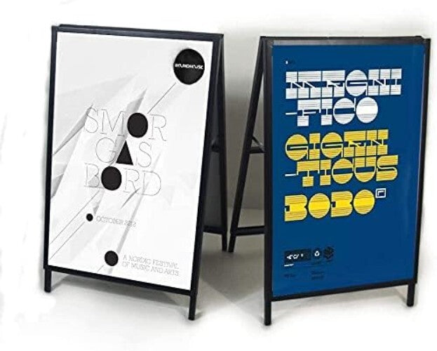 Durable Black Sidewalk Sign 24x36 for Promotions with Easy Ad Replacement System