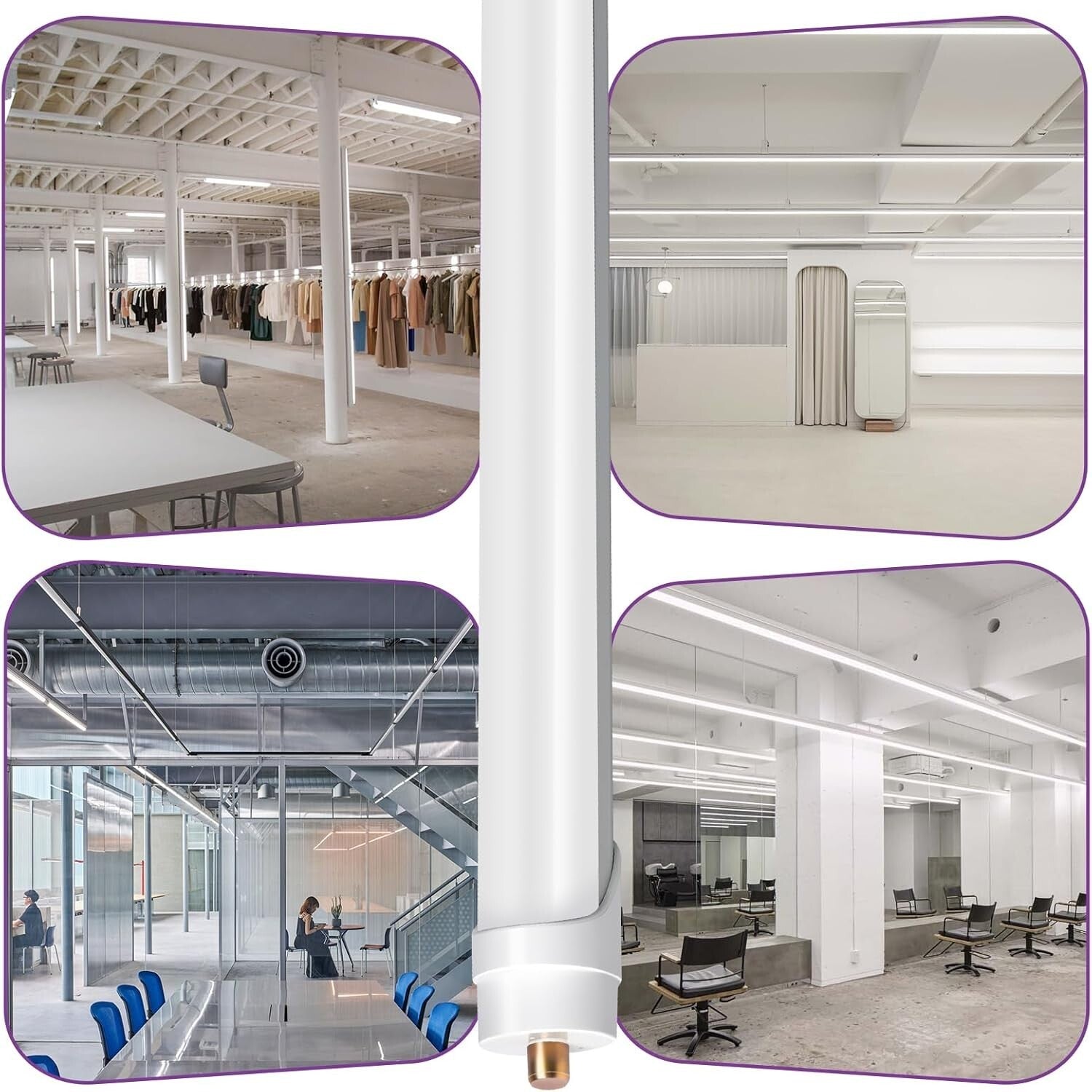 72W Dual Row 8FT LED Bulbs - 5000K Daylight, Easy Installation, Long Lifespan