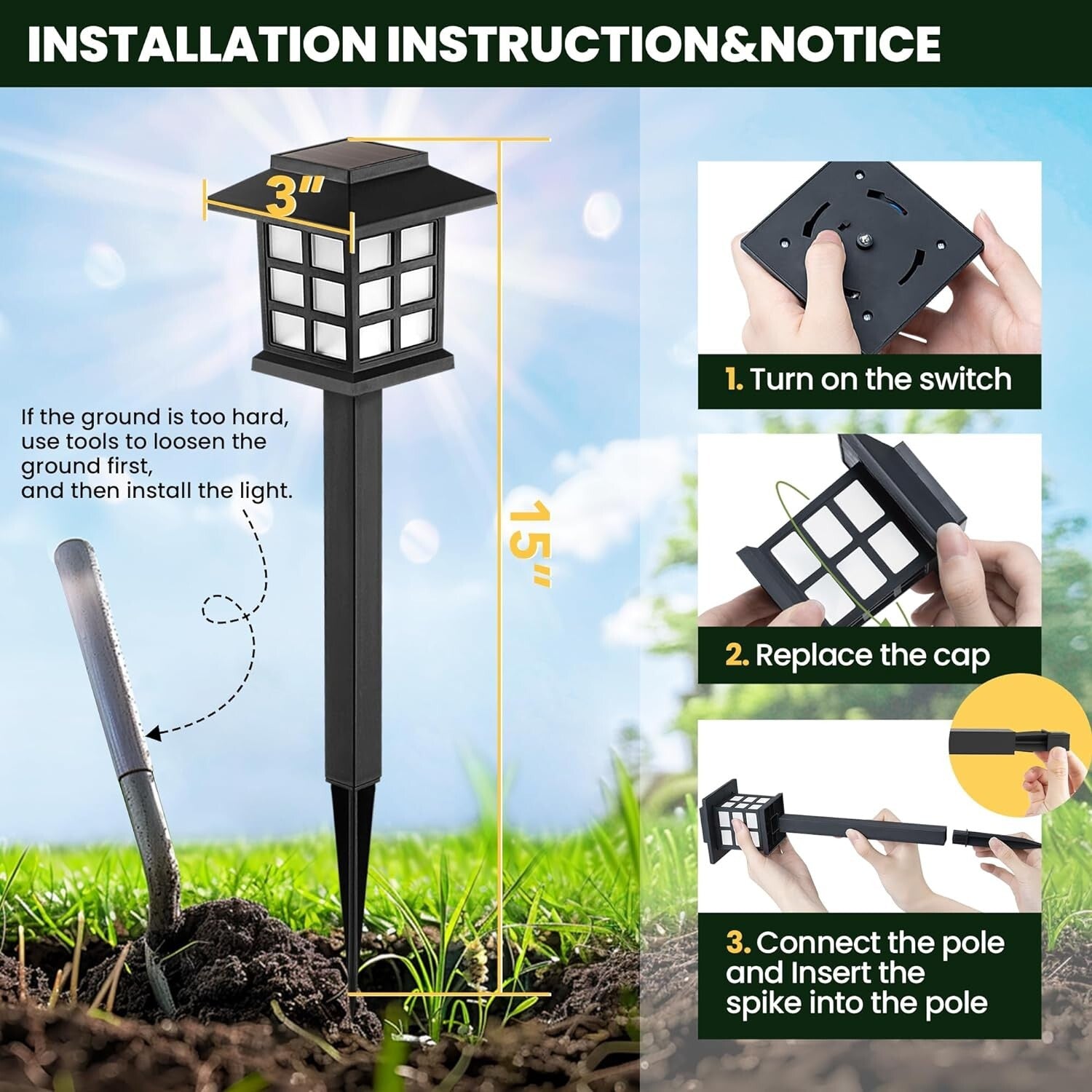 Elegant 16 Pack Solar Outdoor Lights - Waterproof LED for Gardens & Pathways