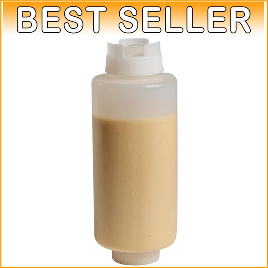 FIFO 32 oz Condiment Squeeze Bottle Set - 6 Clear Precision Dispensing Bottles