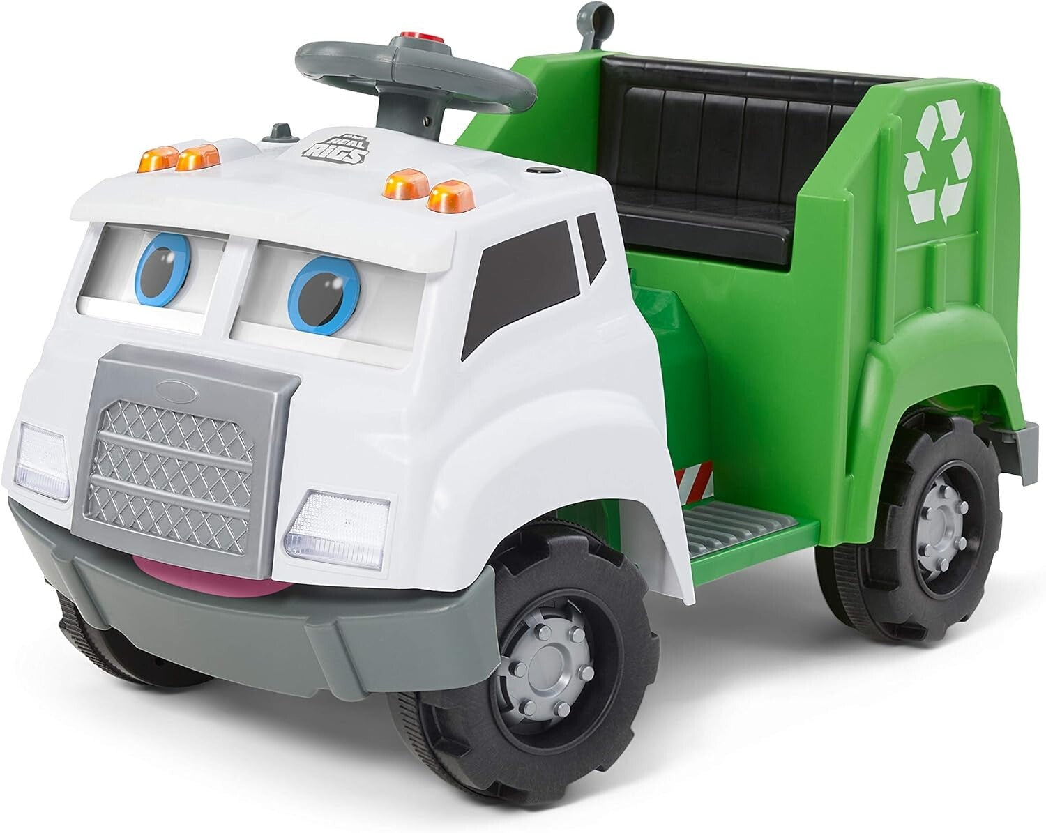 6 Volt Real Rigs Recycling Truck - Safe Ride-On Toy for Toddlers 1.5-4 Years