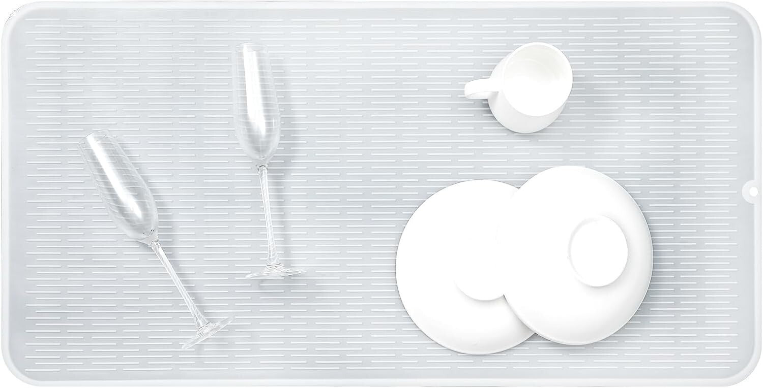 Flexible and Easy-to-Clean Silicone Dish Drying Mat - 36"x18" for Versatile Use