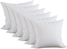Load image into Gallery viewer, 6-Pack Square Poly-Cotton Pillow Inserts - Soft, Durable, Machine Washable