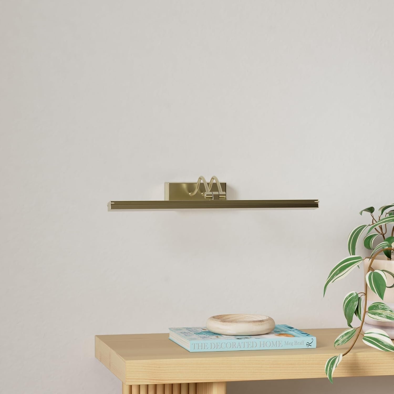 Elegant 16" Picture Light with Remote for Artwork, Adjustable & Timed in Brass