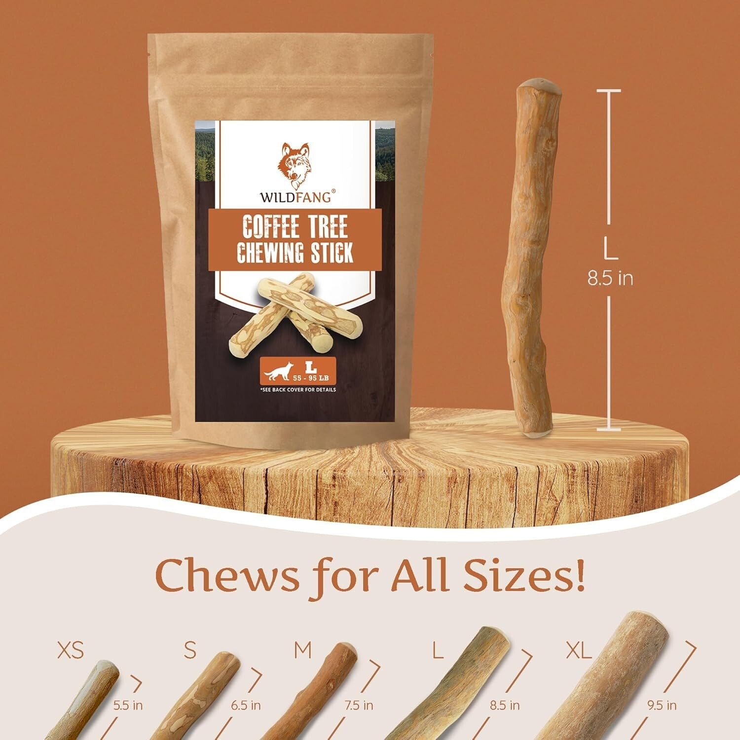 All-Natural Coffee Wood Chewing Toy Set of 3 - Promotes Healthy Chewing Habits