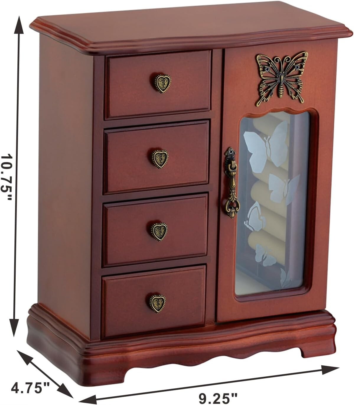 Compact Jewelry Organizer with 4 Drawers & Built-In Carousel - Women’s Essential