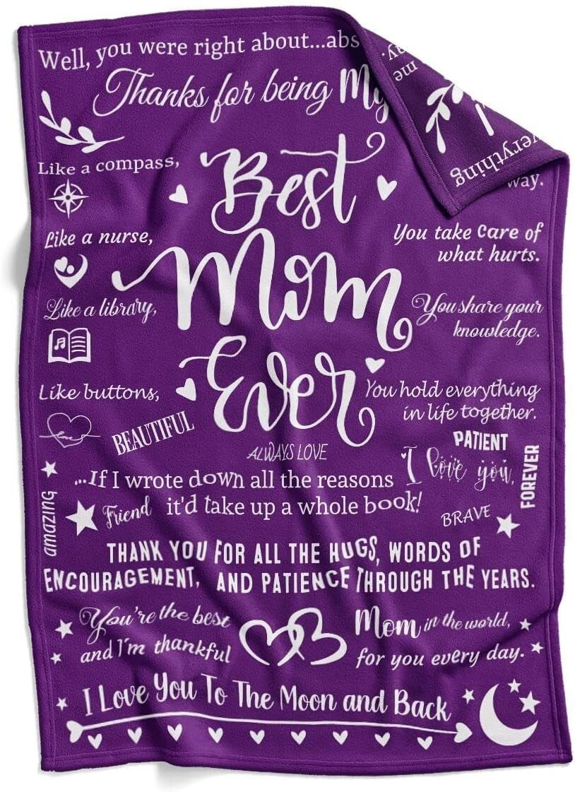 Vibrant Polyester Fleece Blanket for Moms - 70" L x 50" W, Heartfelt Gift Idea