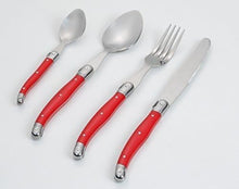 Load image into Gallery viewer, Laguiole 34-Piece Stainless Steel Dinnerware Set with Decorative Red Handles