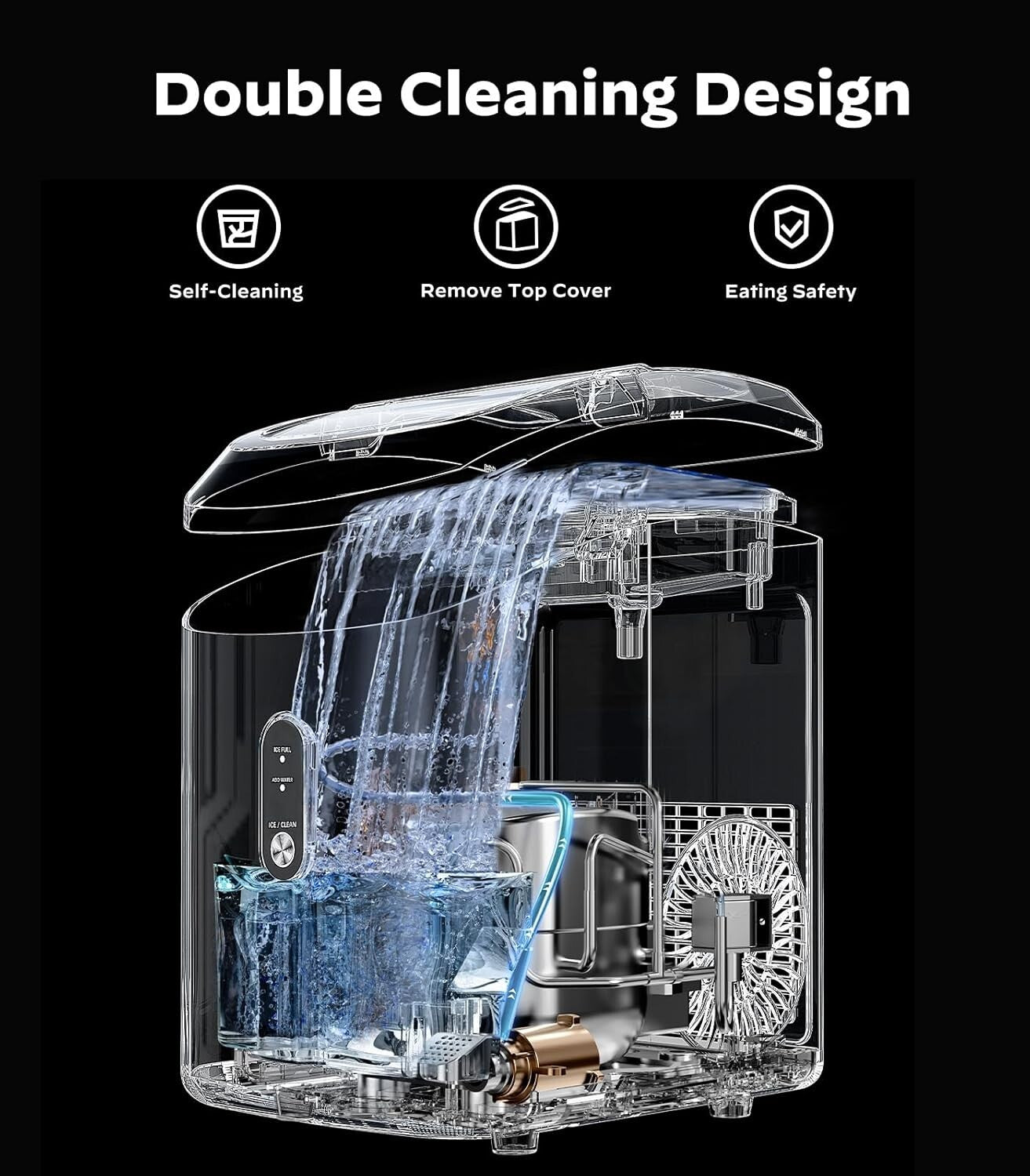 33 lbs Nugget Ice Maker - Fast, Portable Ice Solution with Self-Cleaning Feature