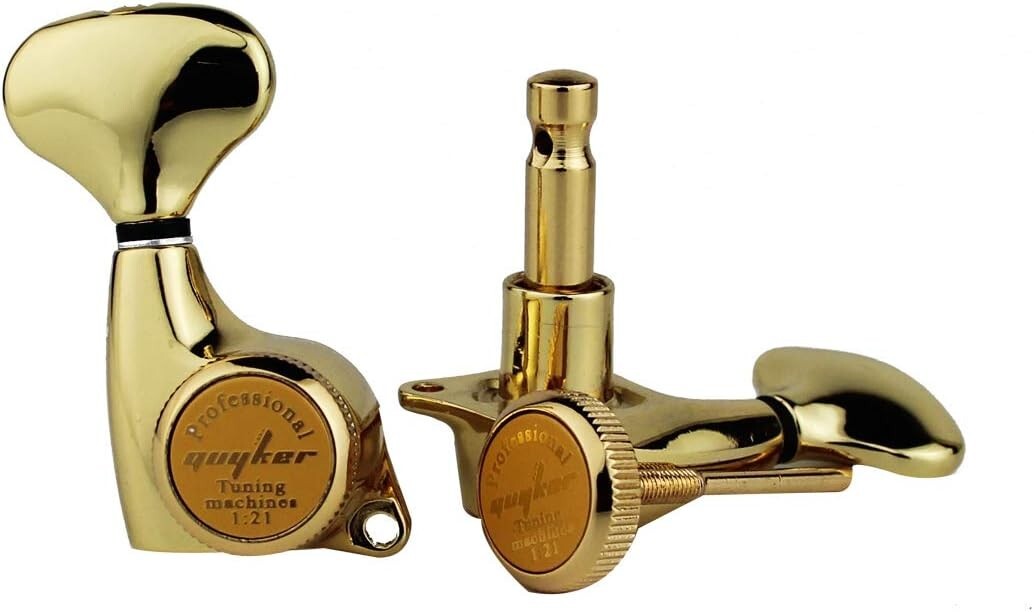 Golden Guitar Locking Tuners 3L + 3R - Precision Tuning Key Pegs for All Styles