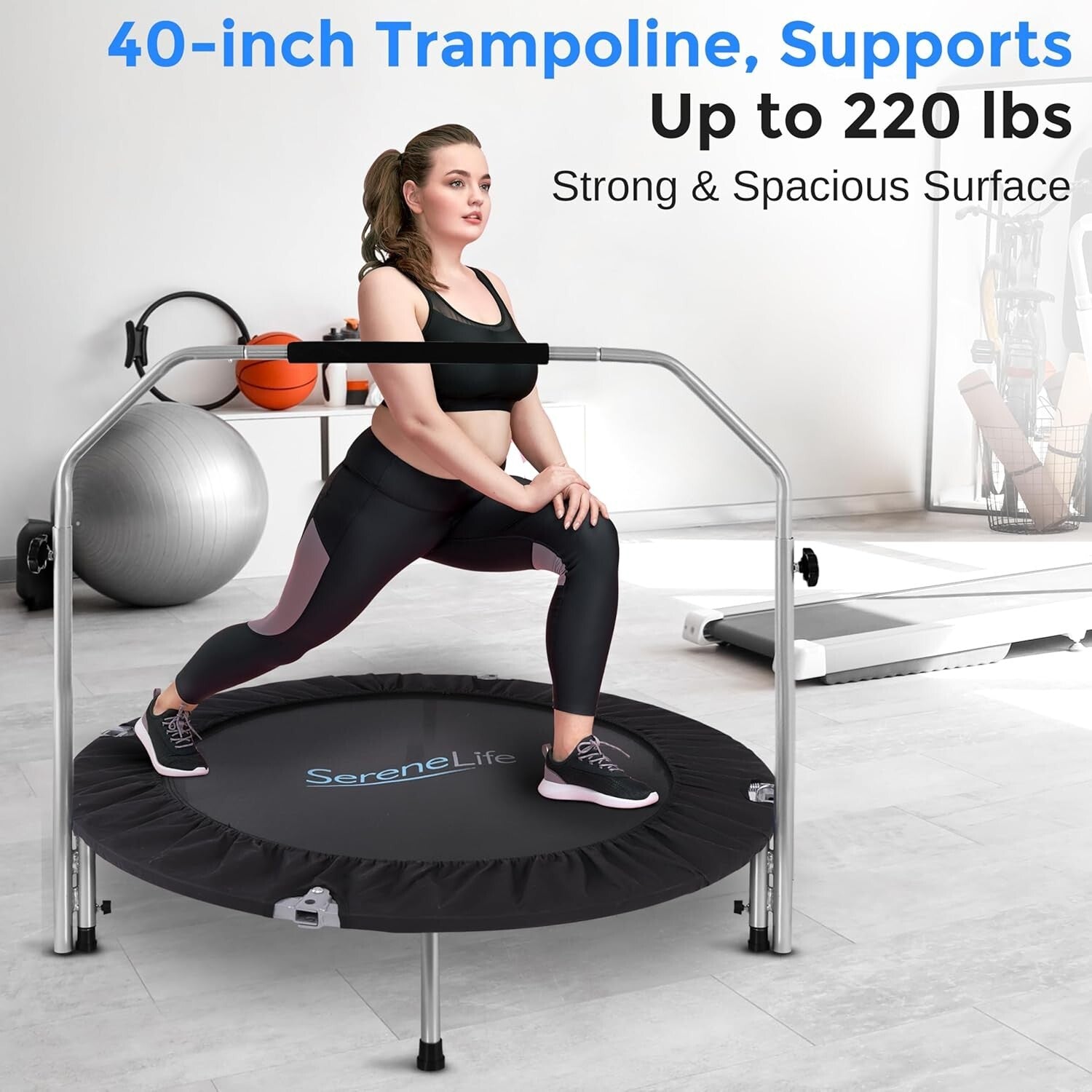 Portable 36/40" Mini Trampoline with Carry Bag - Ideal for Fitness Training