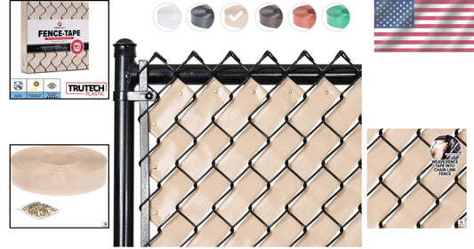 250ft Desert Tan Privacy Tape for Chain Link Fences - Ideal for Outdoor Privacy