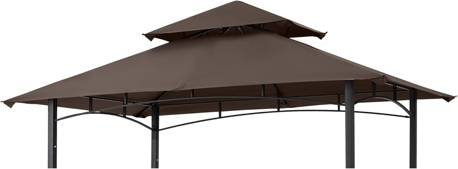 Durable Rectangular Replacement Canopy for Grill Gazebo L-GG001PST-F - Brown