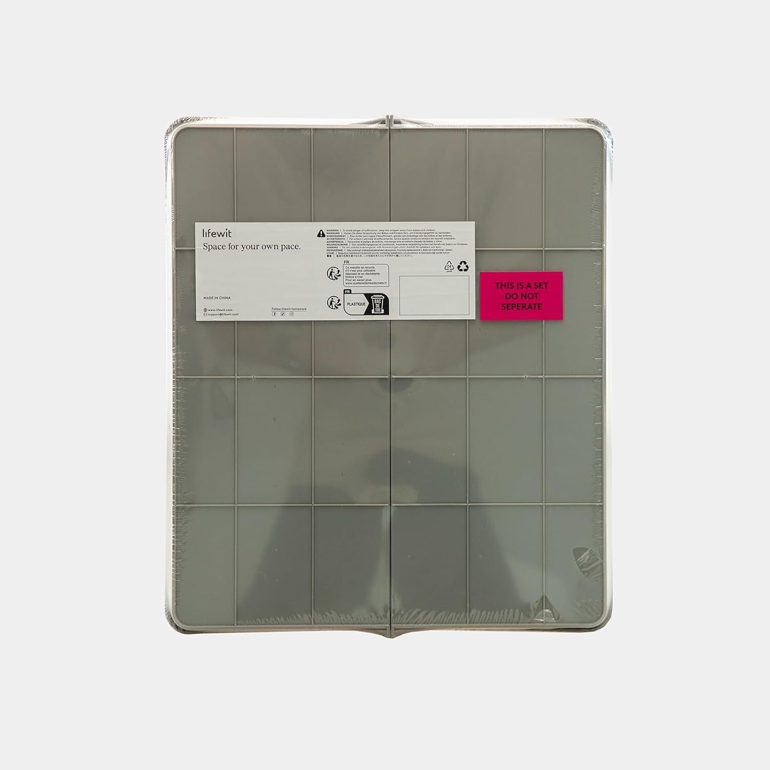 Adjustable Utensil Organizer - Silverware Drawer Tray with 8 Compartments, Grey