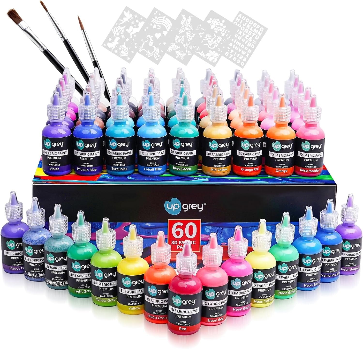 60 Shades of Non-Toxic Fabric Paint - 3D Texture, Easy Application, All Projects