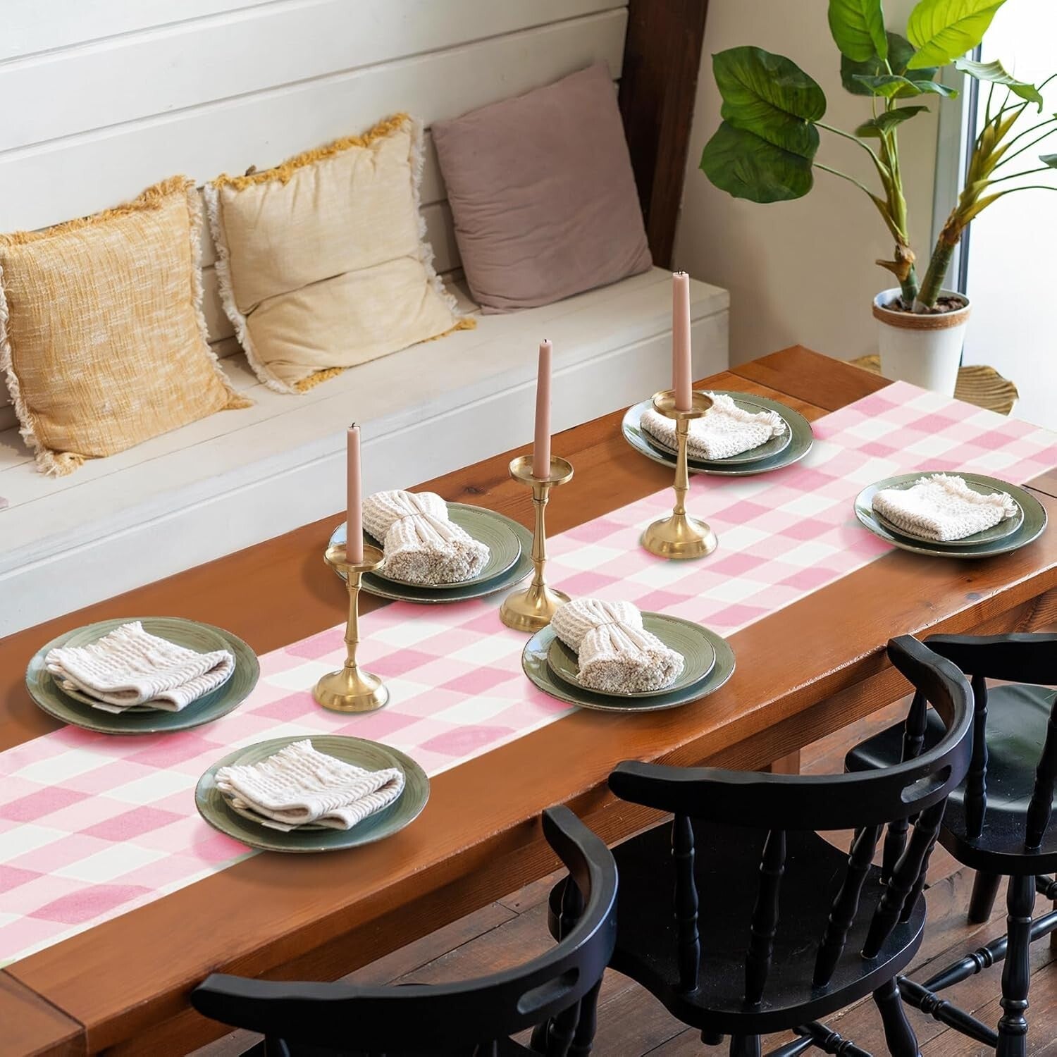 Buffalo Check Table Runners 12-Pack – 14" x 108" Gingham for Weddings & Dining