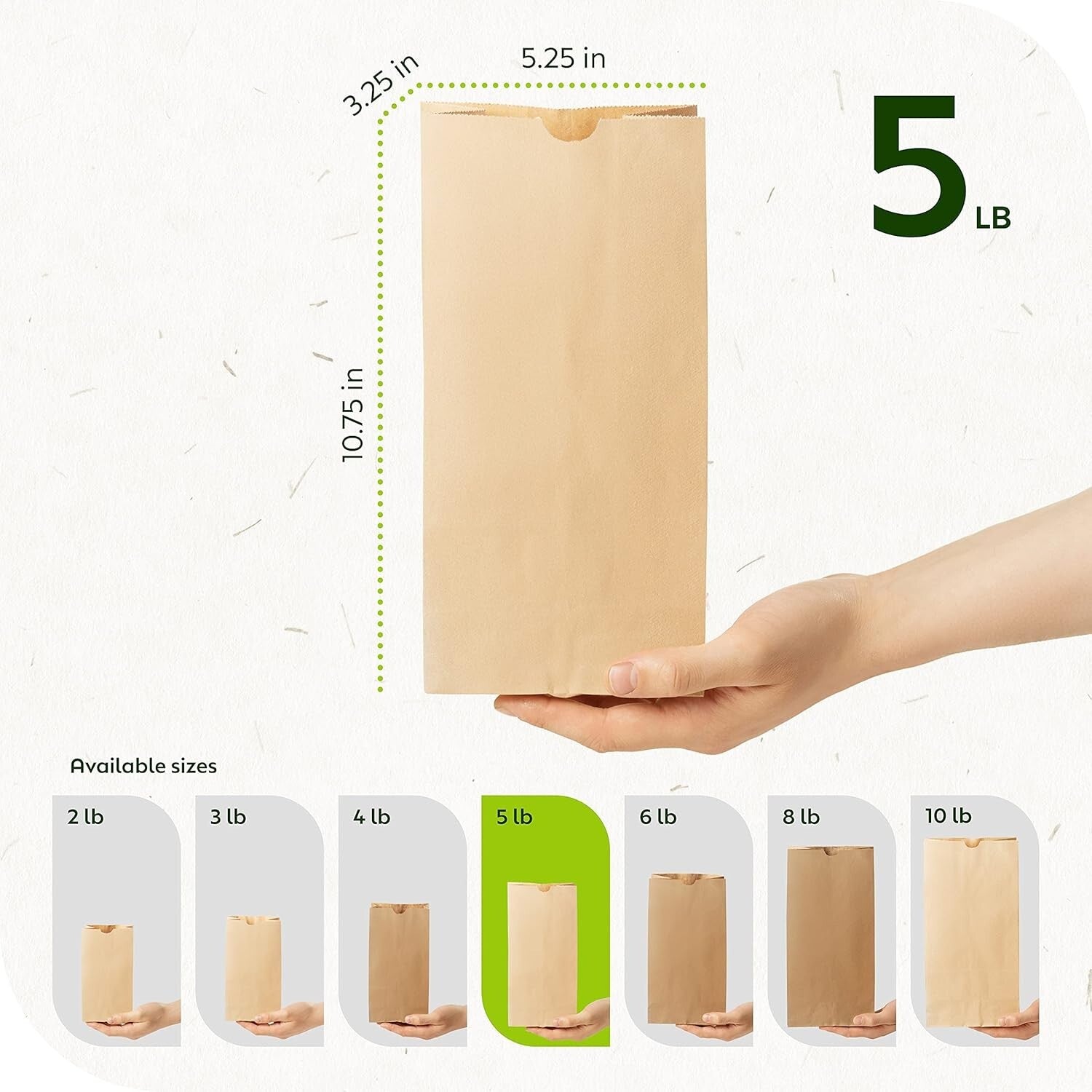 Eco-Friendly 5lb Kraft Paper Bags: Perfect for Lunch, Bakery Treats & Parties