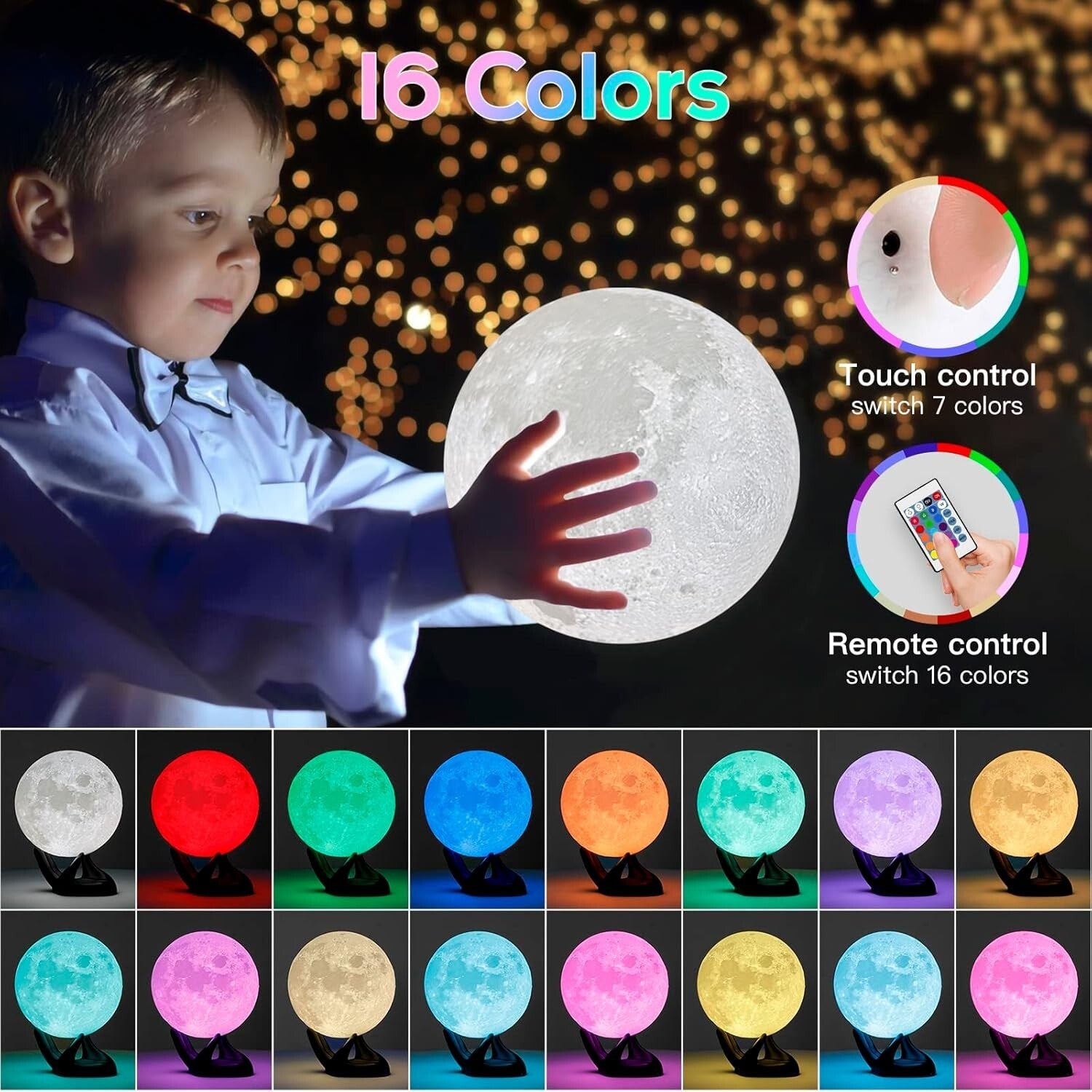 Whimsical 3D Moon Lamp with Remote Control - Ideal Gift for Teen Girls & Boys