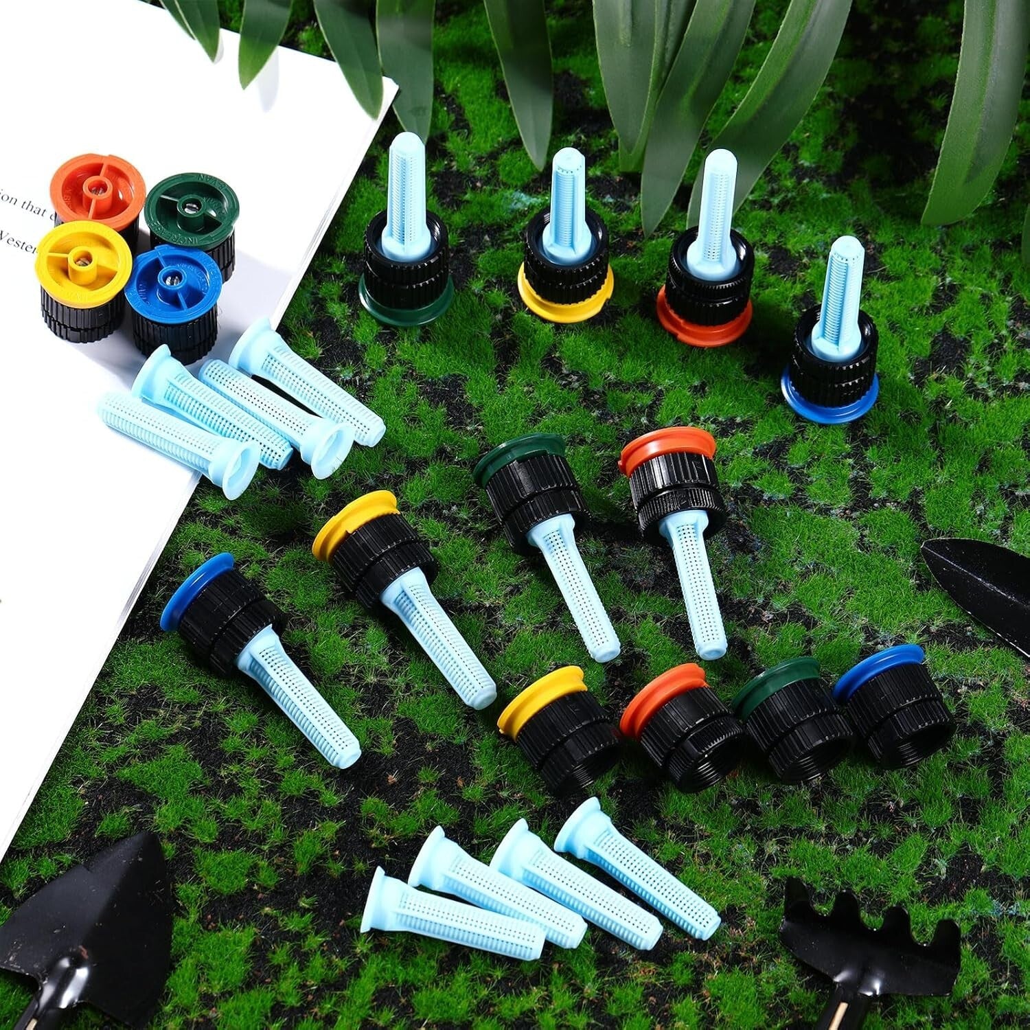 Efficient 16 Pcs Garden Sprinkler Heads - Save Water with Variable Arc Nozzles
