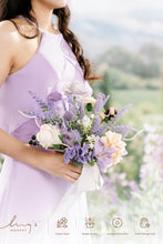 Load image into Gallery viewer, Lavender Artificial Flower Bridesmaid Bouquet Set of 4 - Elegant 7-Inch Design
