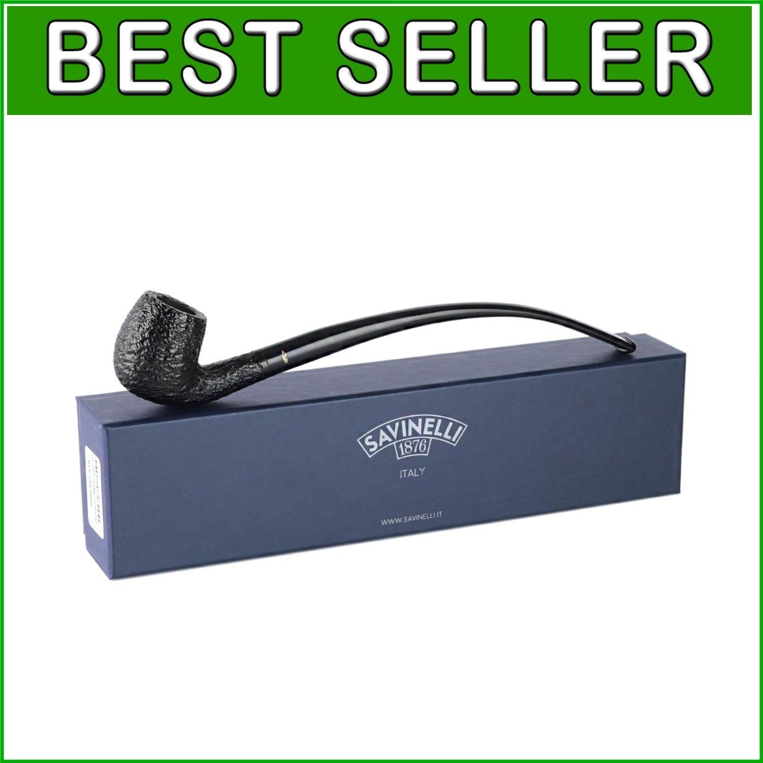 Elegant Bent Billiard Pipe - Handmade Italian Craft with Extra Length and Style